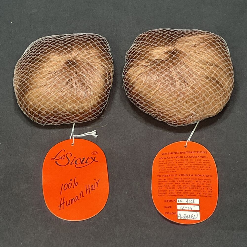 NWT La Sioux 100% Human Hair Doll Wig Style 3155 Auburn Size 12-13" Lot of 2